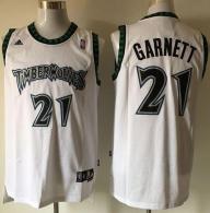 Minnesota Timberwolves -21 Retro Garnett White Stitched NBA Jersey