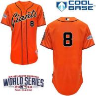 San Francisco Giants #8 Hunter Pence Orange Cool Base W 2014 World Series Patch Stitched MLB Jersey