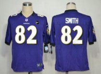 Nike Ravens -82 Torrey Smith Purple Team Color With Art Patch Men Stitched NFL Game Jersey