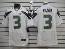 Nike Seattle Seahawks #3 Russell Wilson White Super Bowl XLIX Men‘s Stitched NFL Elite Jersey