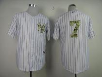 New York Yankees -7 Mickey Mantle White USMC Cool Base Stitched MLB Jersey