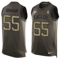 Nike Eagles -55 Brandon Graham Green Stitched NFL Limited Salute To Service Tank Top Jersey