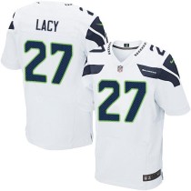 Nike Seahawks -27 Eddie Lacy White Stitched NFL Elite Jersey