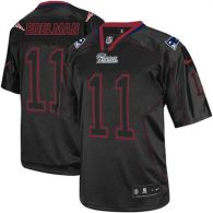 Nike New England Patriots -11 Julian Edelman Lights Out Black Mens Stitched NFL Elite Jersey