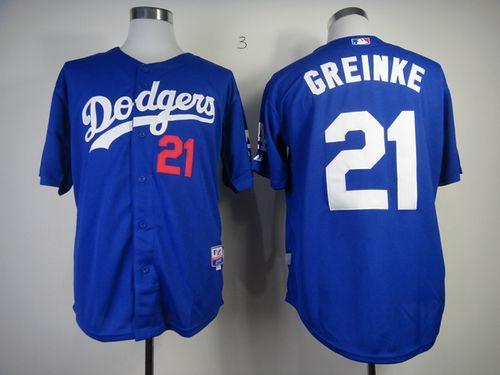 Los Angeles Dodgers -21 Zack Greinke Blue Cool Base Stitched MLB Jersey
