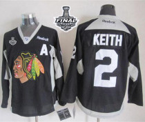 Chicago Blackhawks -2 Duncan Keith Black Practice 2015 Stanley Cup Stitched NHL Jersey
