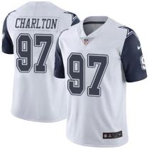 Nike Cowboys -97 Taco Charlton White Stitched NFL Limited Rush Jersey