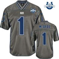 Nike Indianapolis Colts #1 Pat McAfee Grey With 30TH Seasons Patch Men's Stitched NFL Elite Vapor Je