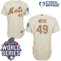New York Mets -49 Jon Niese Cream Blue Strip USMC Cool Base W 2015 World Series Patch Stitched MLB J