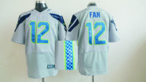 Nike NFL Seattle Seahawks #12 Fan Grey Men‘s Stitched Elite Autographed Jersey