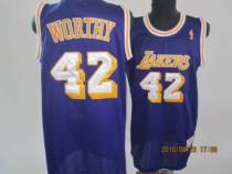 Los Angeles Lakers -42 James Worthy Stitched Purple Throwback NBA Jersey