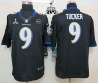 Nike Ravens -9 Justin Tucker Black Alternate Super Bowl XLVII Stitched NFL Limited Jersey