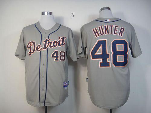 Detroit Tigers #48 Torii Hunter Grey Cool Base Stitched MLB Jersey