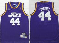 Utah Jazz -44 Pete Maravich Purple Pistol Soul Swingman Stitched NBA Jersey