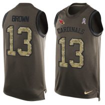 Nike Cardinals -13 Jaron Brown Green Stitched NFL Limited Salute To Service Tank Top Jersey