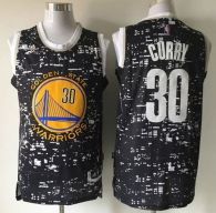 Golden State Warriors -30 Stephen Curry Black City Light Stitched NBA Jersey