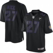 Nike Ravens -27 Ray Rice Black With Art Patch Stitched NFL Impact Limited Jersey