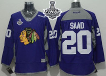 Chicago Blackhawks -20 Brandon Saad Purple Practice 2015 Stanley Cup Stitched NHL Jersey