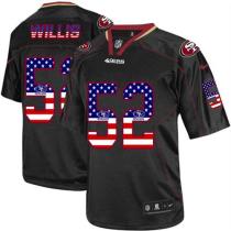 Nike San Francisco 49ers -52 Patrick Willis Black Mens Stitched NFL Elite USA Flag Fashion Jersey