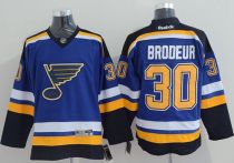 St Louis Blues -30 Martin Brodeur Light Blue Home Stitched NHL Jersey