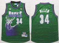 Milwaukee Bucks -34 Ray Allen Green Throwback New Stitched NBA Jersey