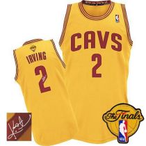 Revolution 30 Autographed Cleveland Cavaliers -2 Kyrie Irving Yellow The Finals Patch Stitched NBA J