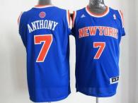 New York Knicks -7 Carmelo Anthony Blue Road New 2012-13 Season Stitched NBA Jersey
