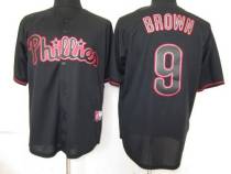 Philadelphia Phillies #9 Domoic Brown Black Fashion Stitched MLB Jersey