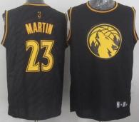 Minnesota Timberwolves -23 Kevin Martin Black Precious Metals Fashion Stitched NBA Jersey