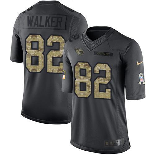 Tennessee Titans -82 Delanie Walker Nike Anthracite 2016 Salute to Service Jersey