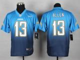 Nike San Diego Chargers #13 Keenan Allen Electric Blue Navy Blue Men’s Stitched NFL Elite Fadeaway F