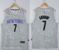 New York Knicks -7 Carmelo Anthony Grey City Light Stitched NBA Jersey