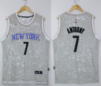 New York Knicks -7 Carmelo Anthony Grey City Light Stitched NBA Jersey