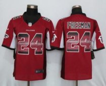 Nike Falcons 24 Devonta Freeman Red Team Color Stitched NFL Limited Strobe Jersey