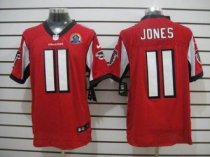 Nike Falcons 11 Julio Jones Red Team Color With Hall of Fame 50th Patch Stitched NFL Elite Jersey