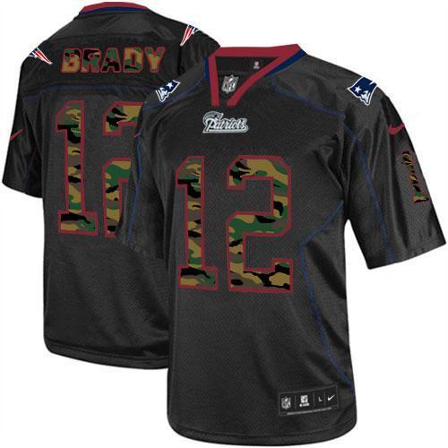 Nike New England Patriots -12 Tom Brady Black Mens Stitched NFL Elite Camo Fashion Jersey