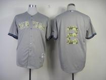 New York Yankees -2 Derek Jeter Grey USMC Cool Base Stitched MLB Jersey