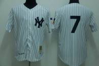 Mitchelland Ness New York Yankees -7 Mickey Mantle Stitched White Throwback MLB Jersey