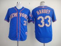 New York Mets -33 Matt Harvey Blue Grey NO  Alternate Road Cool Base Stitched MLB Jersey
