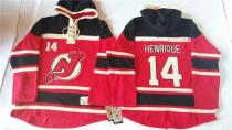 New Jersey Devils -14 Adam Henrique Red Sawyer Hooded Sweatshirt Stitched NHL Jersey