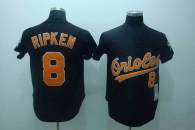 Mitchell and Ness Baltimore Orioles #8 Cal Ripken Stitched Black Throwback MLB Jersey