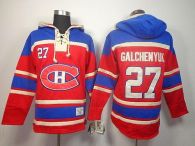 Montreal Canadiens -27 Alex Galchenyuk Red Sawyer Hooded Sweatshirt Stitched NHL Jersey