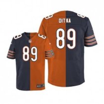 Nike Bears -89 Mike Ditka Navy Blue Orange Stitched NFL Elite Split Jersey