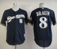 Milwaukee Brewers -8 Ryan Braun Stitched Blue MLB Jersey