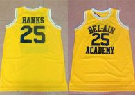 Bel-Air Academy -25 Banks Gold Stitched Basketball Jersey