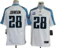 Nike Titans -28 Chris Johnson White With C Patch Stitched NFL Game Jersey
