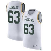 Nike Packers -63 Corey Linsley White Stitched NFL Limited Rush Tank Top Jersey