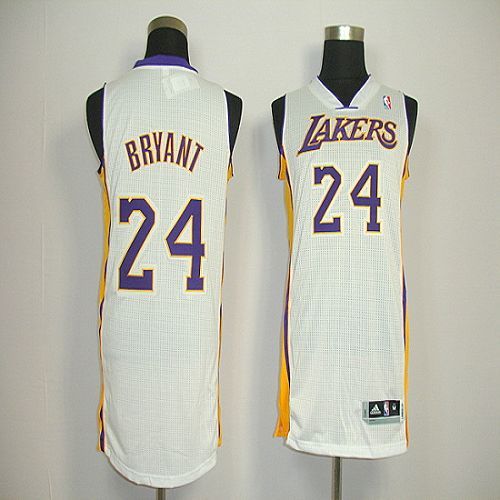 Revolution 30 Los Angeles Lakers -24 Kobe Bryant White Stitched NBA Jersey