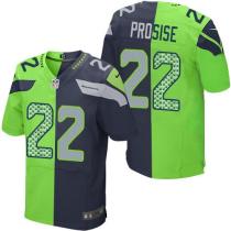 Nike Seahawks -22 CJ Prosise Steel Blue Green Stitched NFL Elite Split Jersey