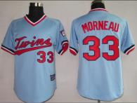 Minnesota Twins -33 Justin Morneau Light Blue Cooperstown Throwback Stitched MLB Jersey